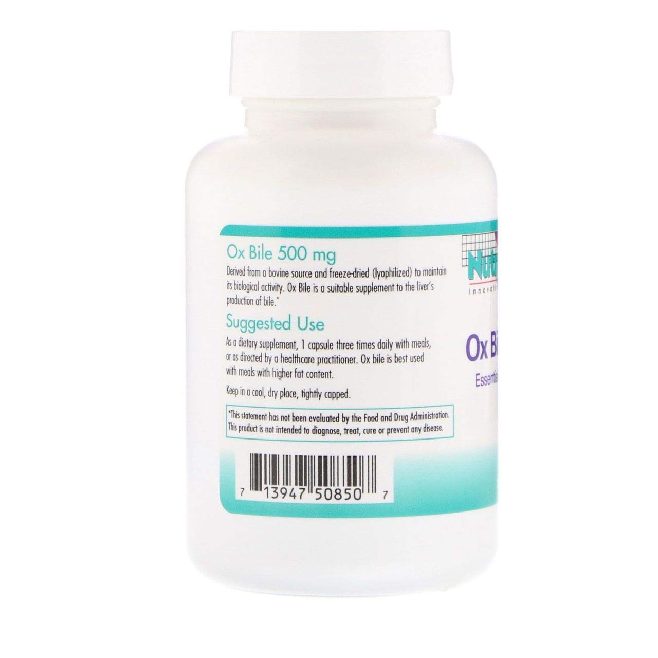 Nutricology N.C. Ox-Bile Freeze-Dried Capsule, 100 Capsules