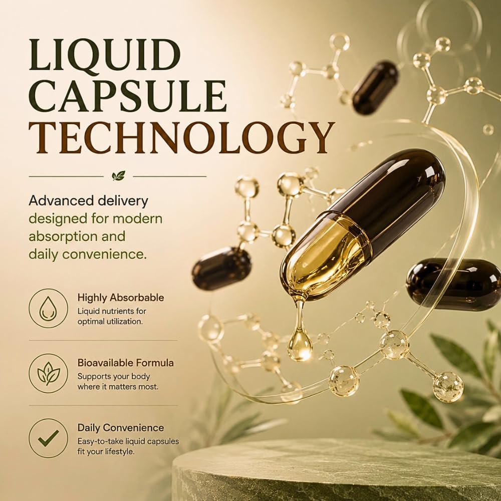 ALNIMA Halal Liquid Multivitamin Complete – Energy & Immune Support with 29 Essential Nutrients, 60 Liquid Capsules