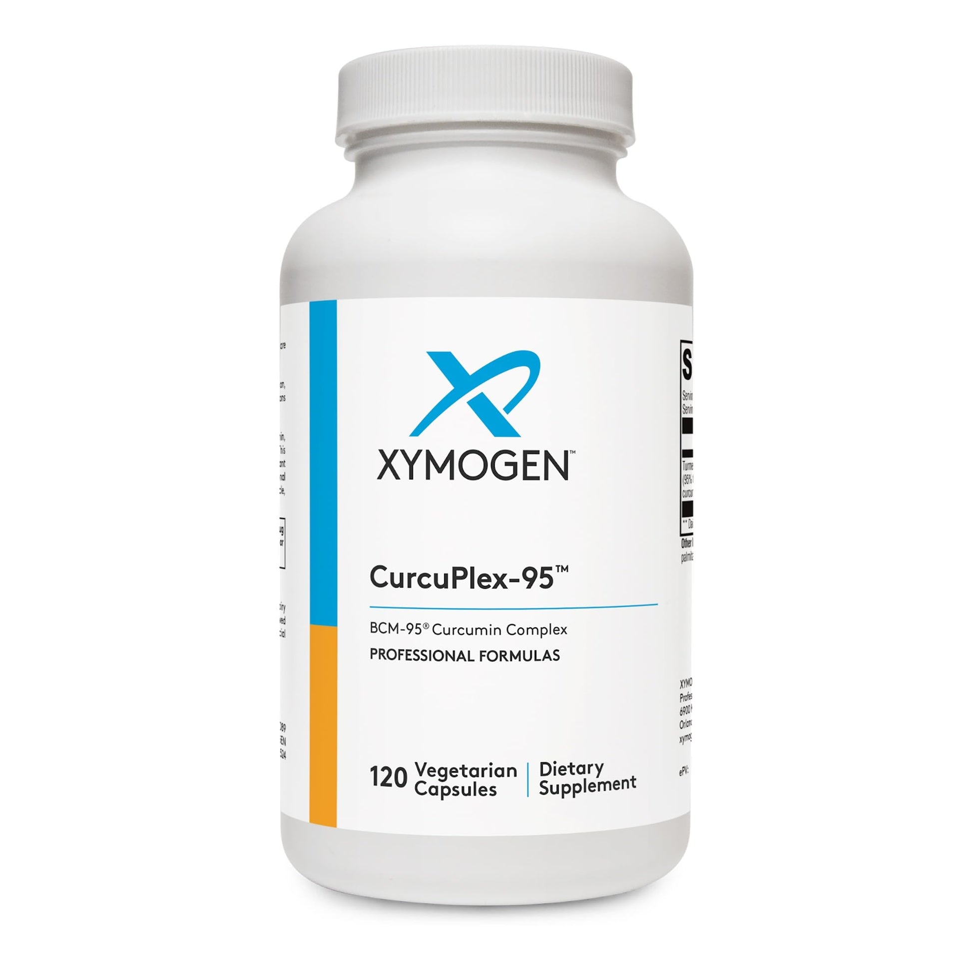 XYMOGEN CurcuPlex-95 Turmeric Curcumin Supplement for Daily Brain Support* - Enhanced Bioavailability - Non-GMO, Gluten-Free, Vegan 120 Capsules