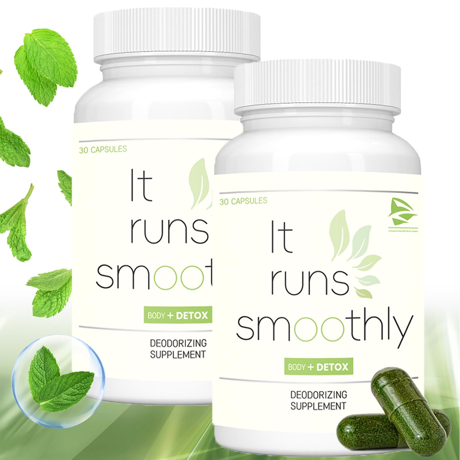 Generic Body Deodorizing Supplement Chlorophyll Capsules for Body Odor, Immune & Digestion Support, Vegan Friendly, 2 Count