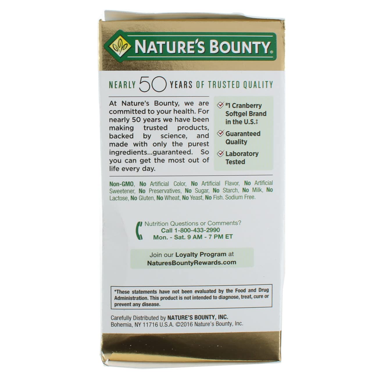 Nature's Bounty Cranberry Dietary Supplement Softgels 120
