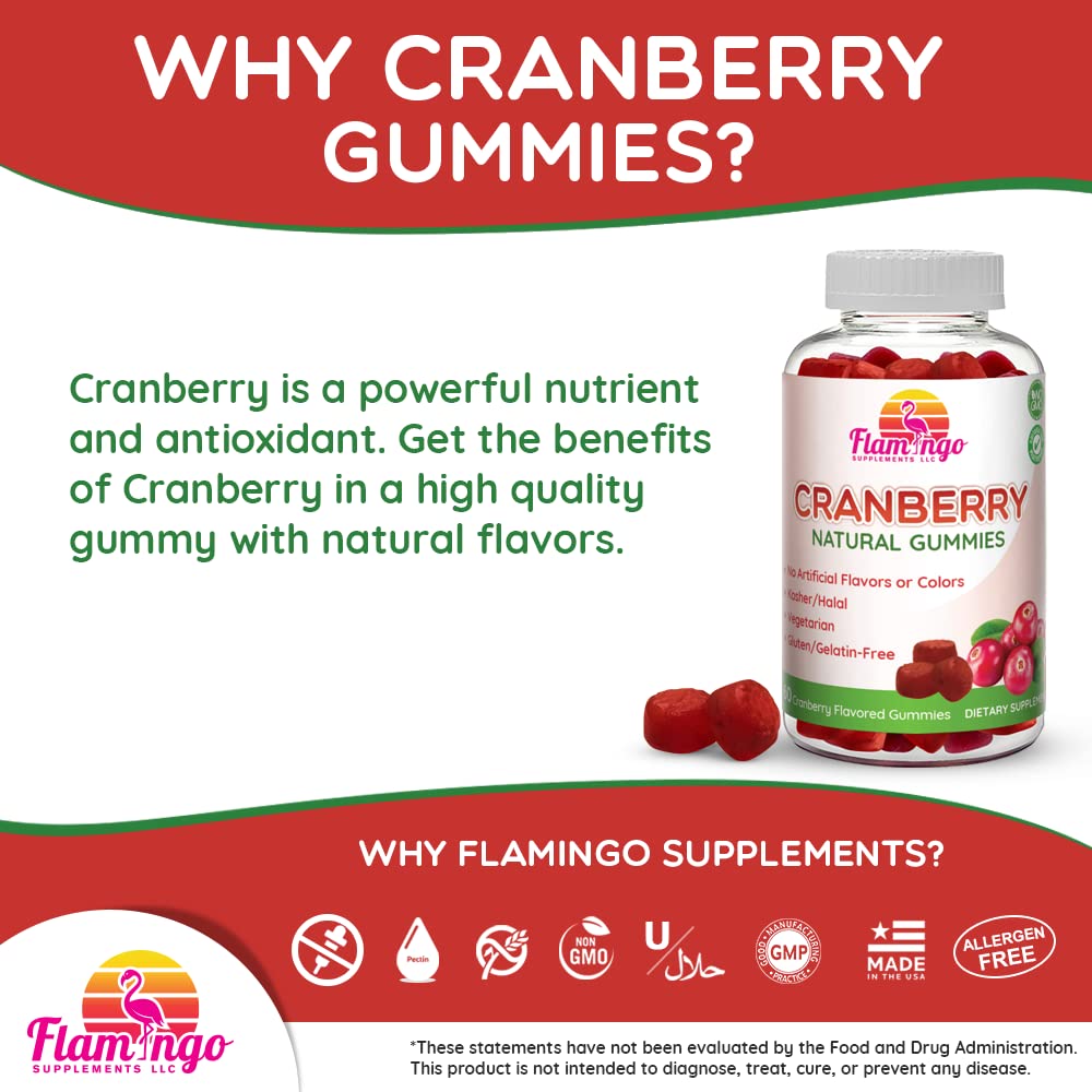 Flamingo Supplements Cranberry Gummies 1000 mg, 60 Gummies