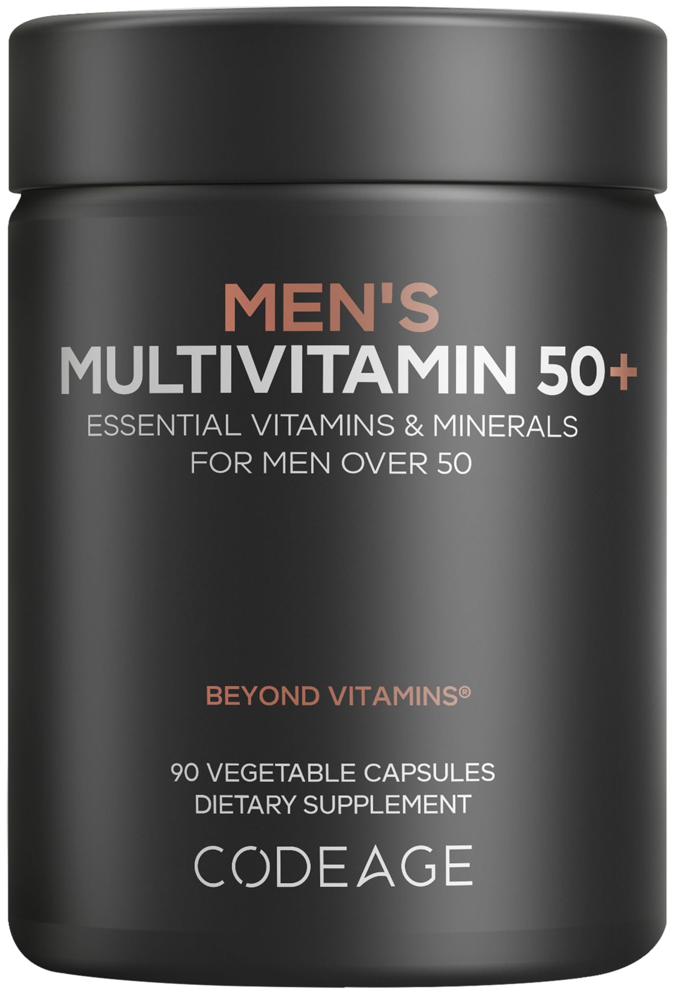 Codeage Men's Multivitamin 50+ Supplement - Essential Vitamins for Men Over 50 Years Old, Minerals, CoQ10, Turmeric, Saw Palmetto, Maca, Panax Ginseng, Probiotics & Botanicals, Non-GMO - Capsule, 90 Capsules
