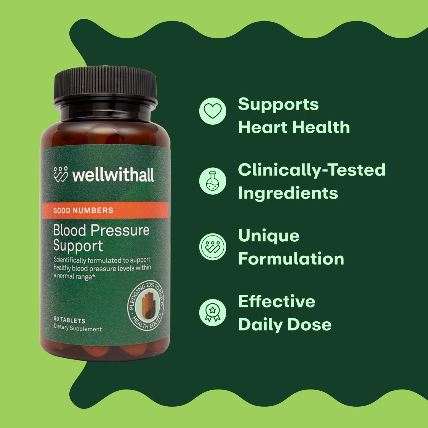 WellWithAll Blood Pressure Support Supplement 60 Tablets