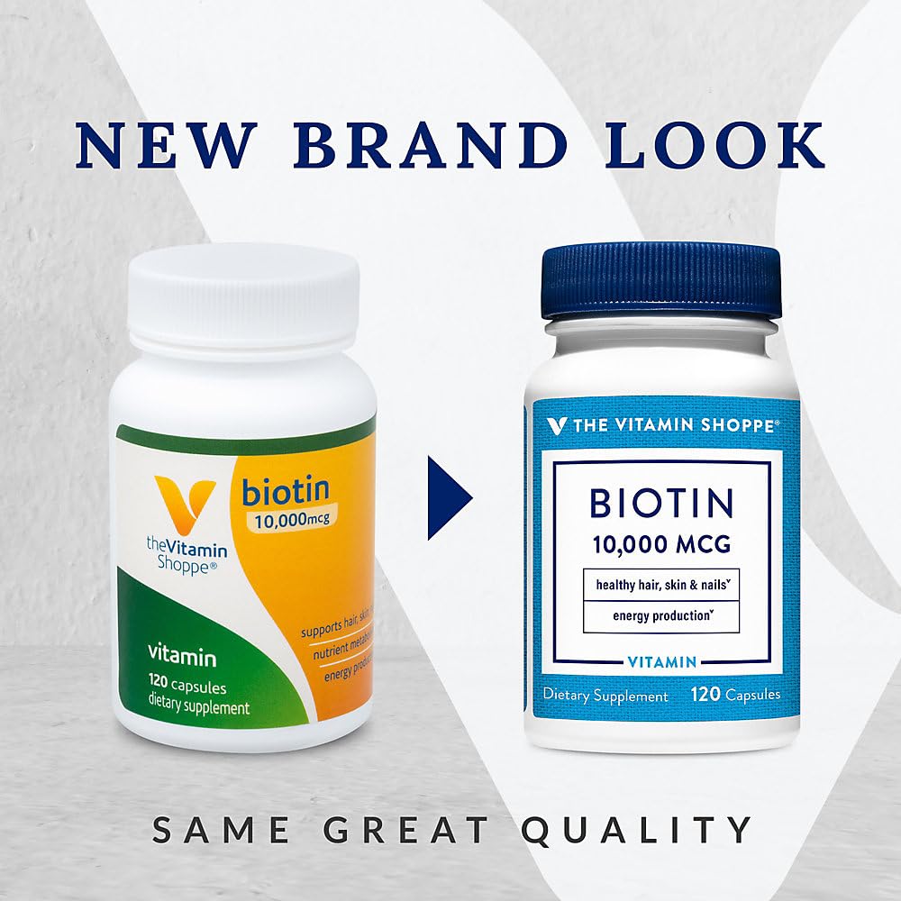 The Vitamin Shoppe Biotin 1000mcg Capsules, 120 Count