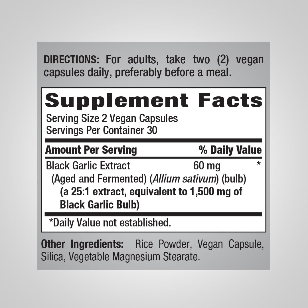 Piping Rock Black Garlic Supplement Capsule 60 Count
