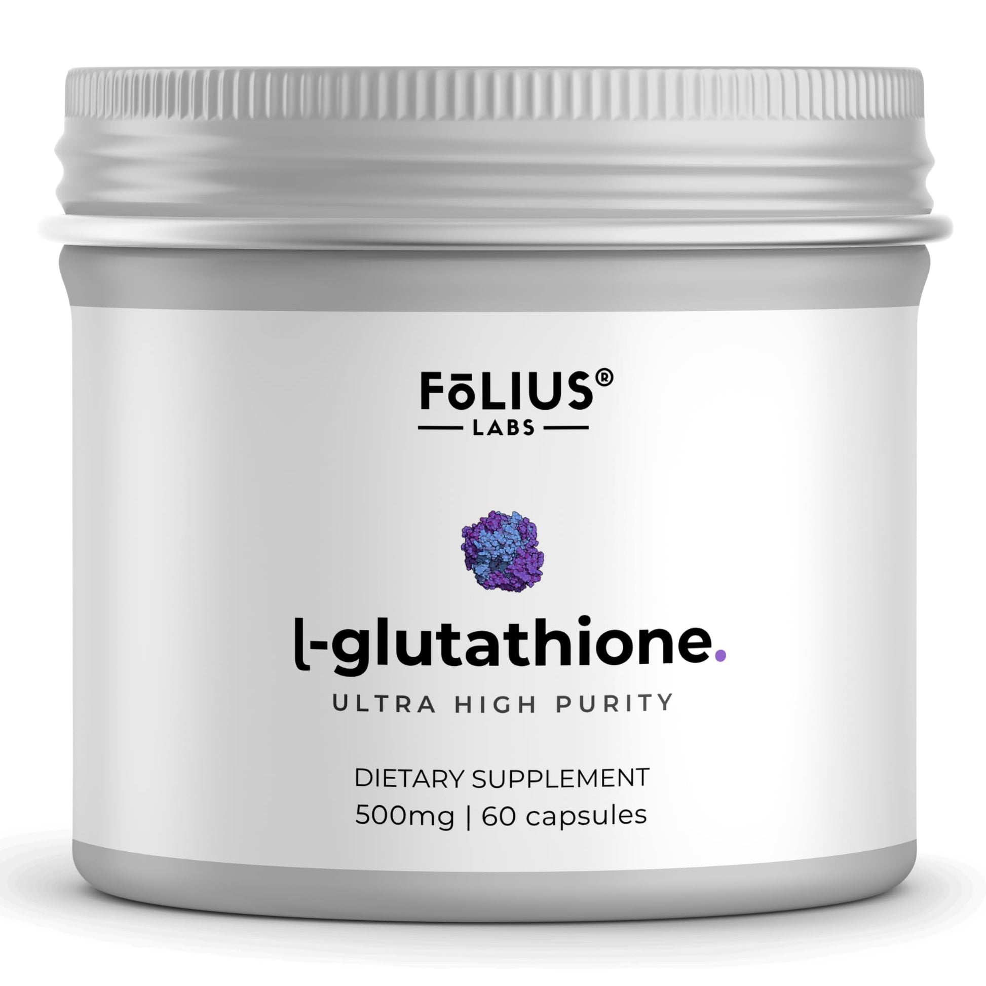 FOLIUS LABS Clean Label L-Glutathione 98% (Reduced) Capsules, 60 Count