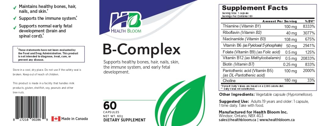 Health Bloom Inc. B-Complex Capsules 60