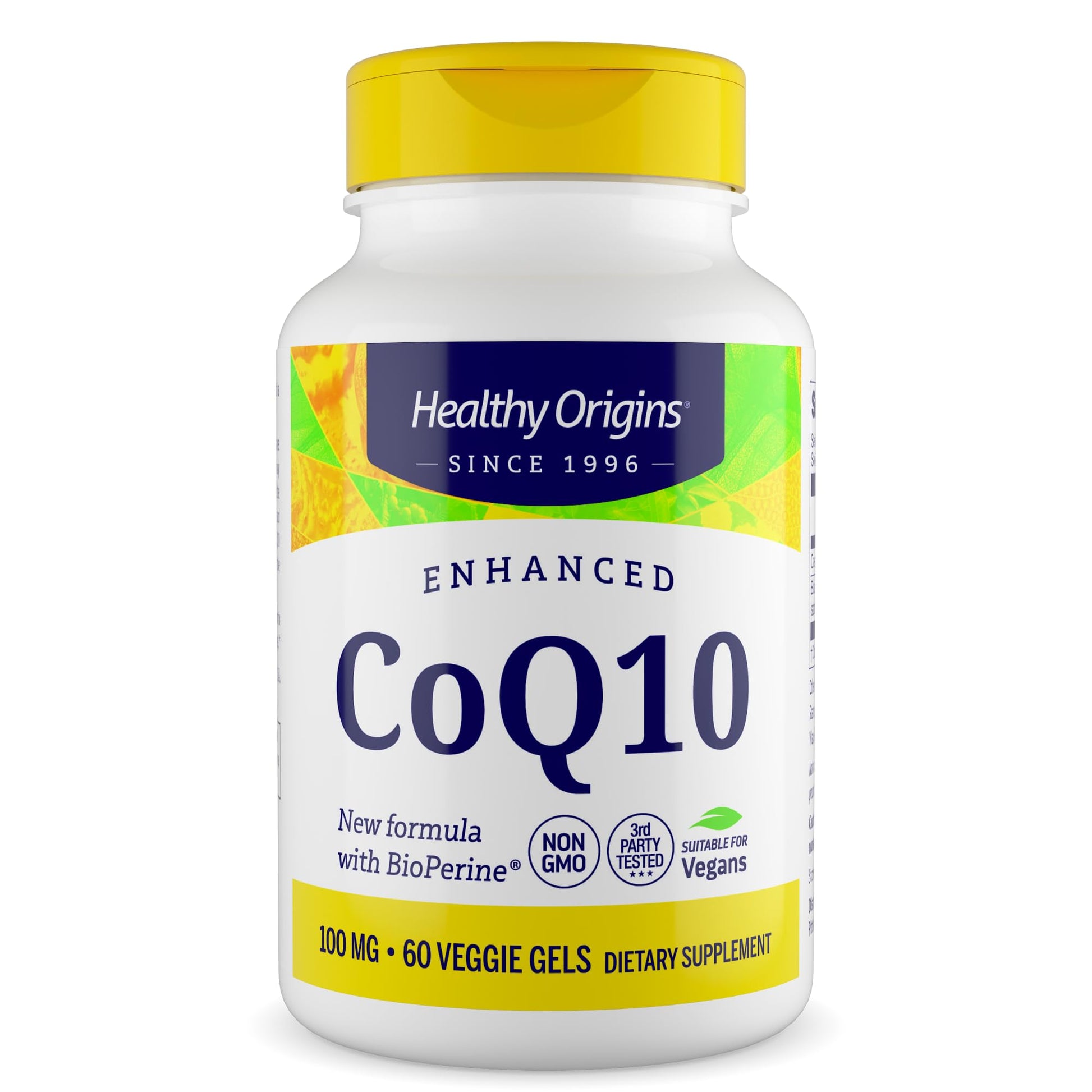 Healthy Origins Natural Enhanced CoQ10 (BioPerine) Softgels 60