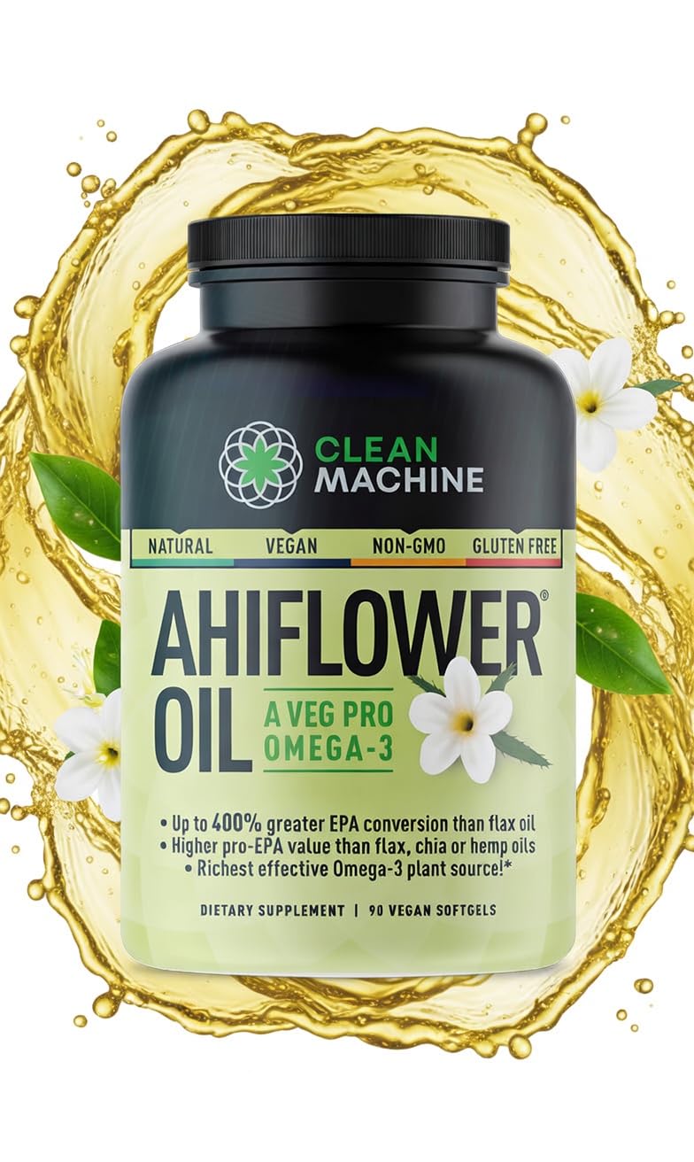 CLEAN MACHINE Vegan Fish Oil Alternative Omega 3, DHA, EPA and GLA Softgels 90