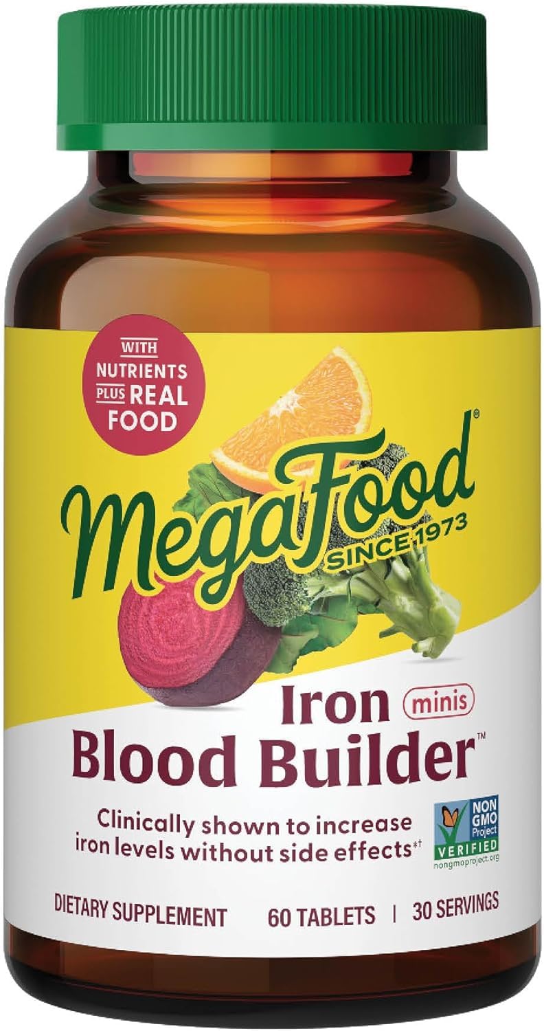 MegaFood Blood Builder Iron Supplement Tablets, 60 Count