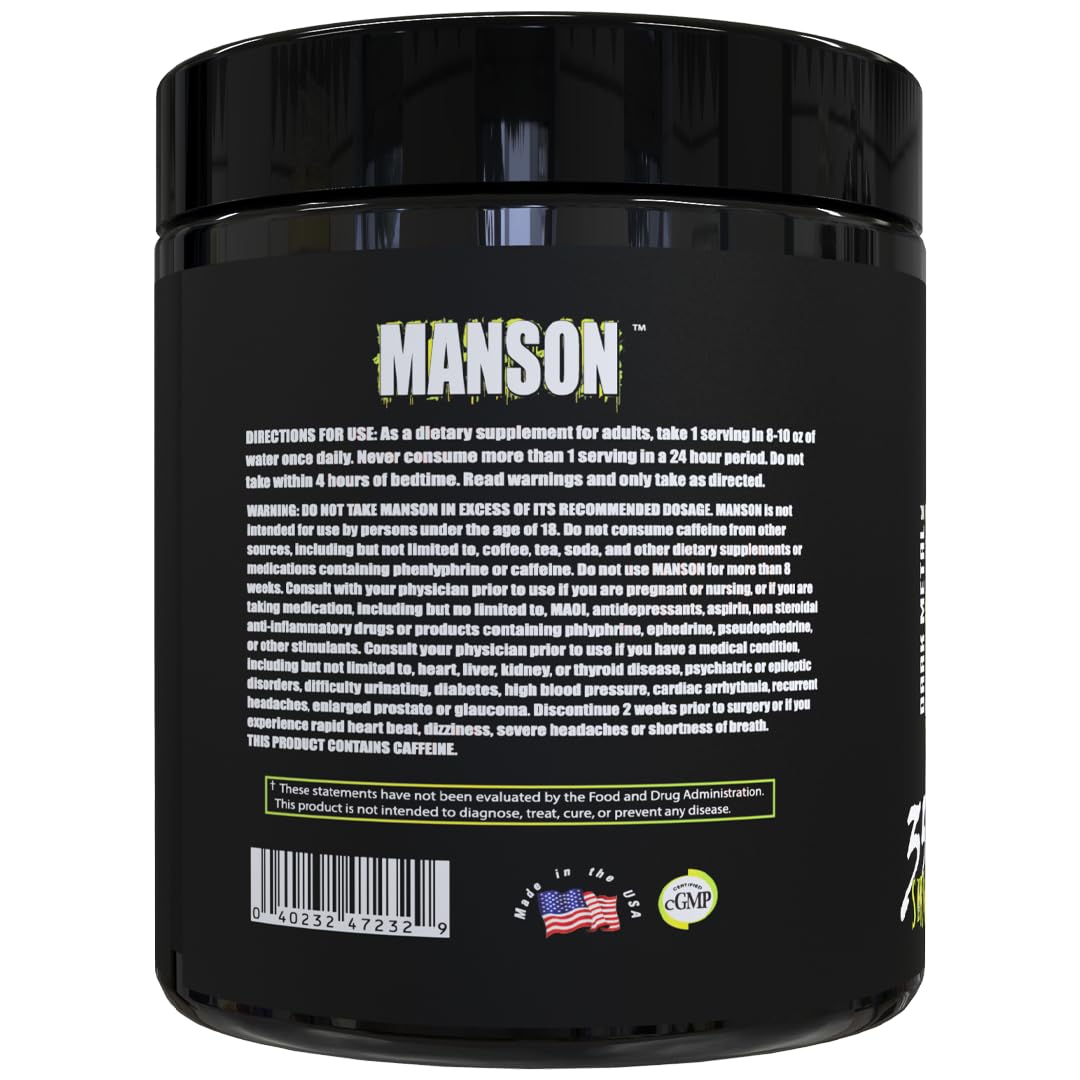 DARK METAL Manson High Stim Pre Workout Powder 0.75