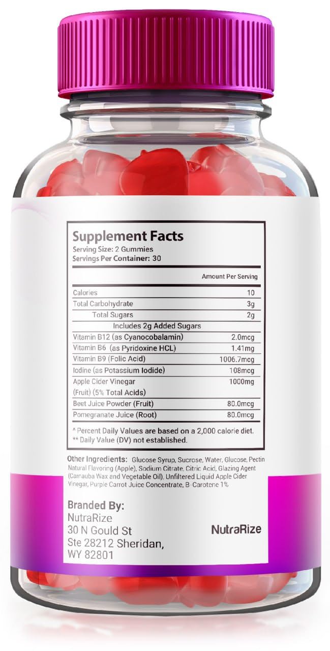 NutraRize Ripped Results Keto + ACV Gummies, 60 Gummies