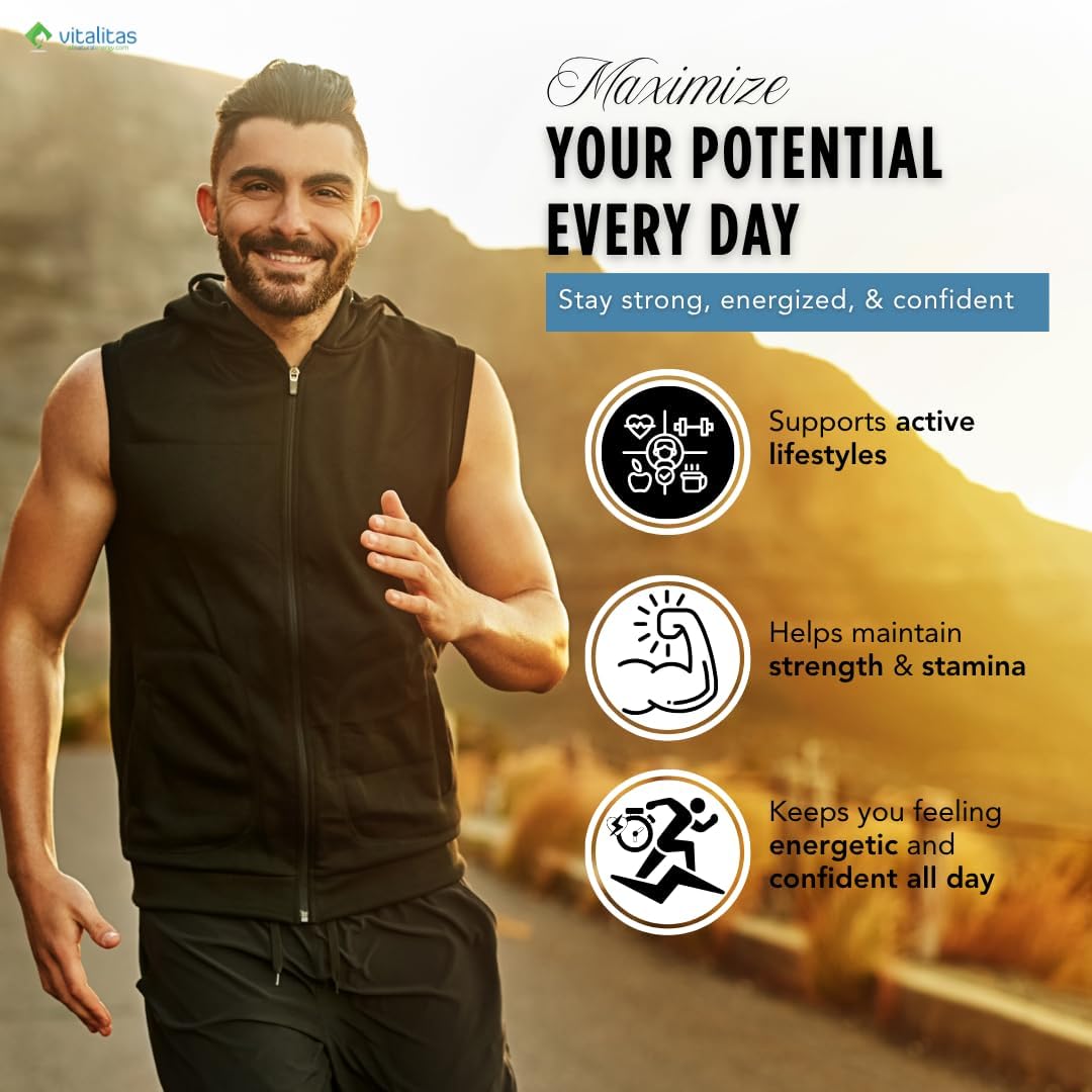 Vitalitas Testosterone Booster for Men, 60 Capsules