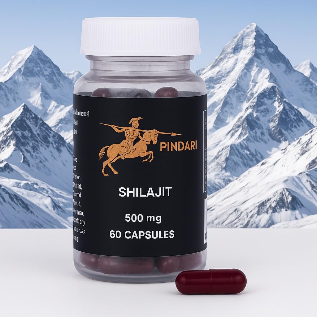 Pindari Shilajit Resin Pure Shilajit 500mg Capsule, 60 Capsules
