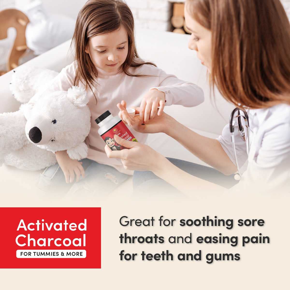Charcoal House Chewable Activated Charcoal Tablets for Kids, 135 ct