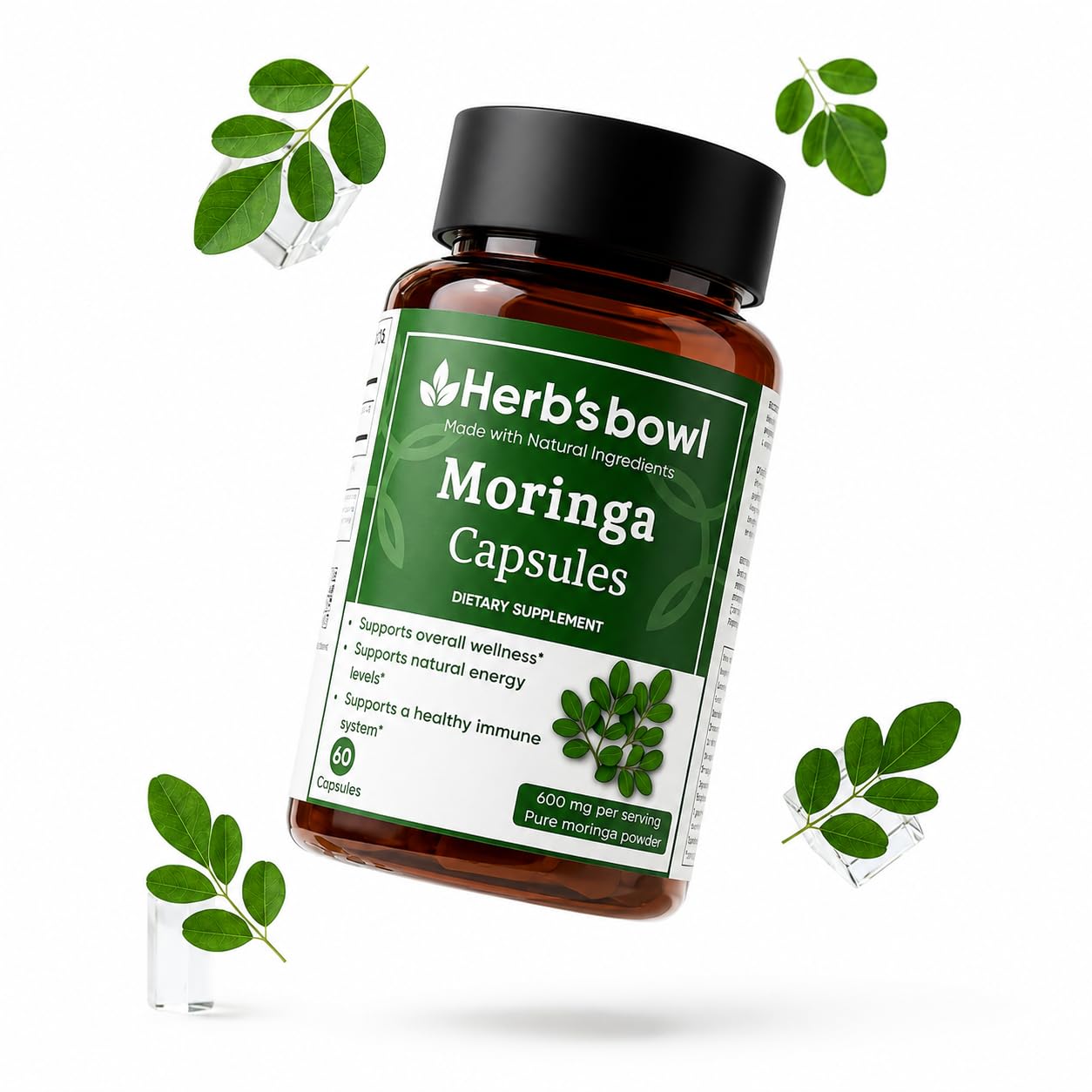 Herb'sbowl Organic Moringa Capsules, 60 Capsules