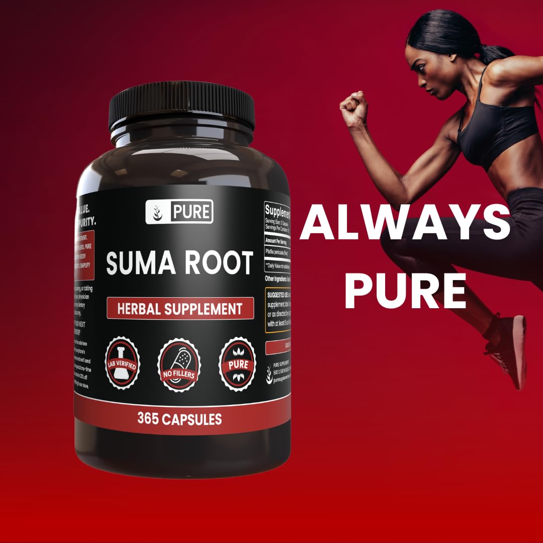 PURE ORIGINAL INGREDIENTS Suma Root Capsule, 365 Count