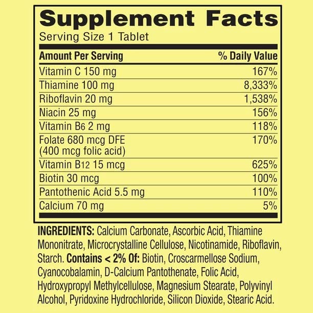 SPICIXE Vitamin B-Complex Tablets, 250 Count