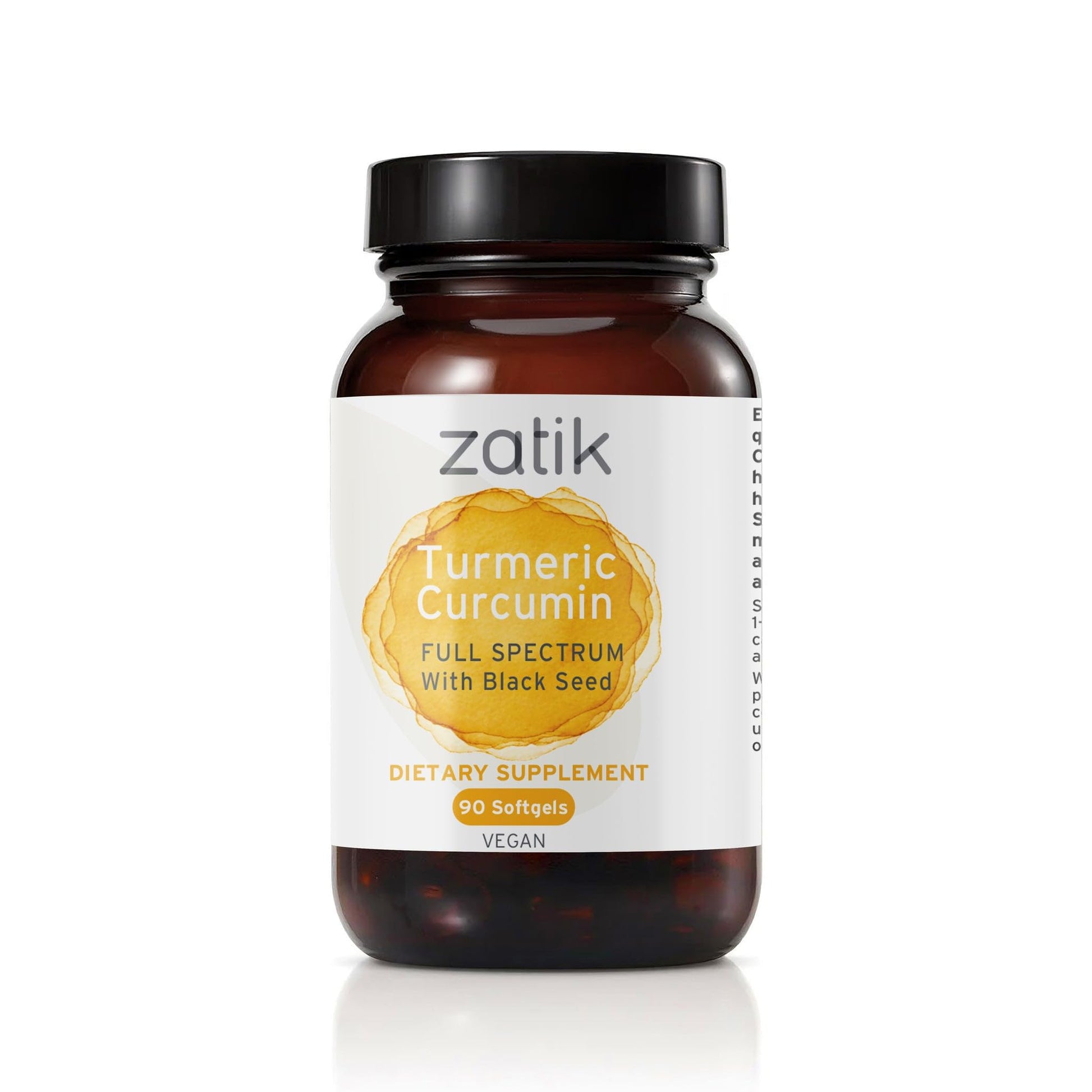 Zatik Turmeric with Black Seed Oil CO2 Extract Full Spectrum Formula Softgels 4.2 Ounces