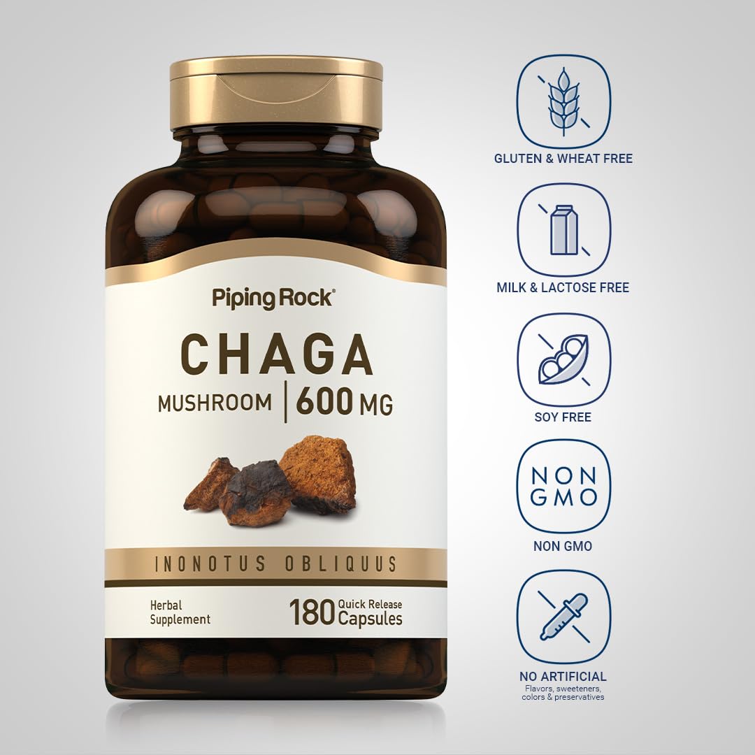 Piping Rock Chaga Mushroom Capsules 180 Count