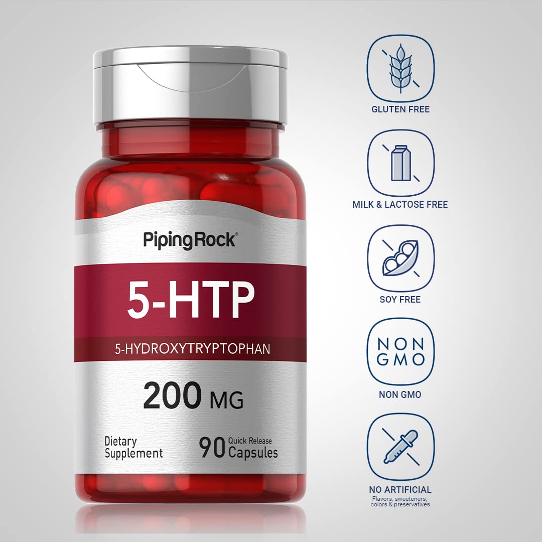 Piping Rock 5-HTP Supplement 200 mg Capsules, 90 Count