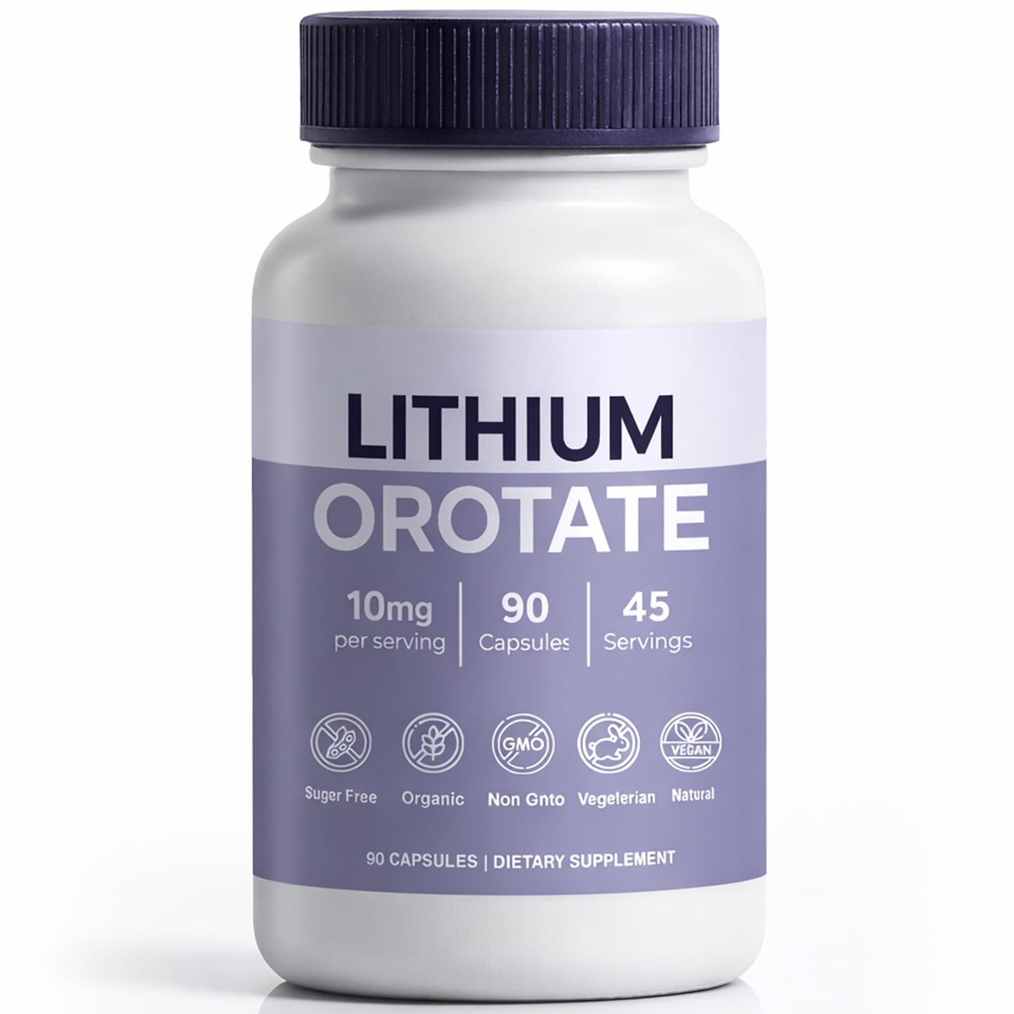 YOCMIPS Lithium Orotate 10mg Anxiety, Stress & Mood Support, 90 Capsules