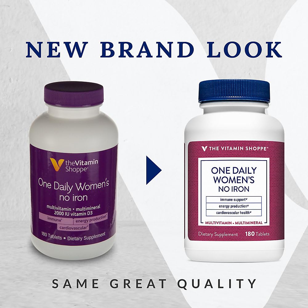 The Vitamin Shoppe Once Daily Women's Multivitamin with No Iron Tablet 180 Tablets