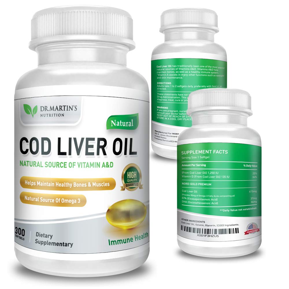 DR. MARTIN'S NUTRITION Cod Liver Oil Softgels 300