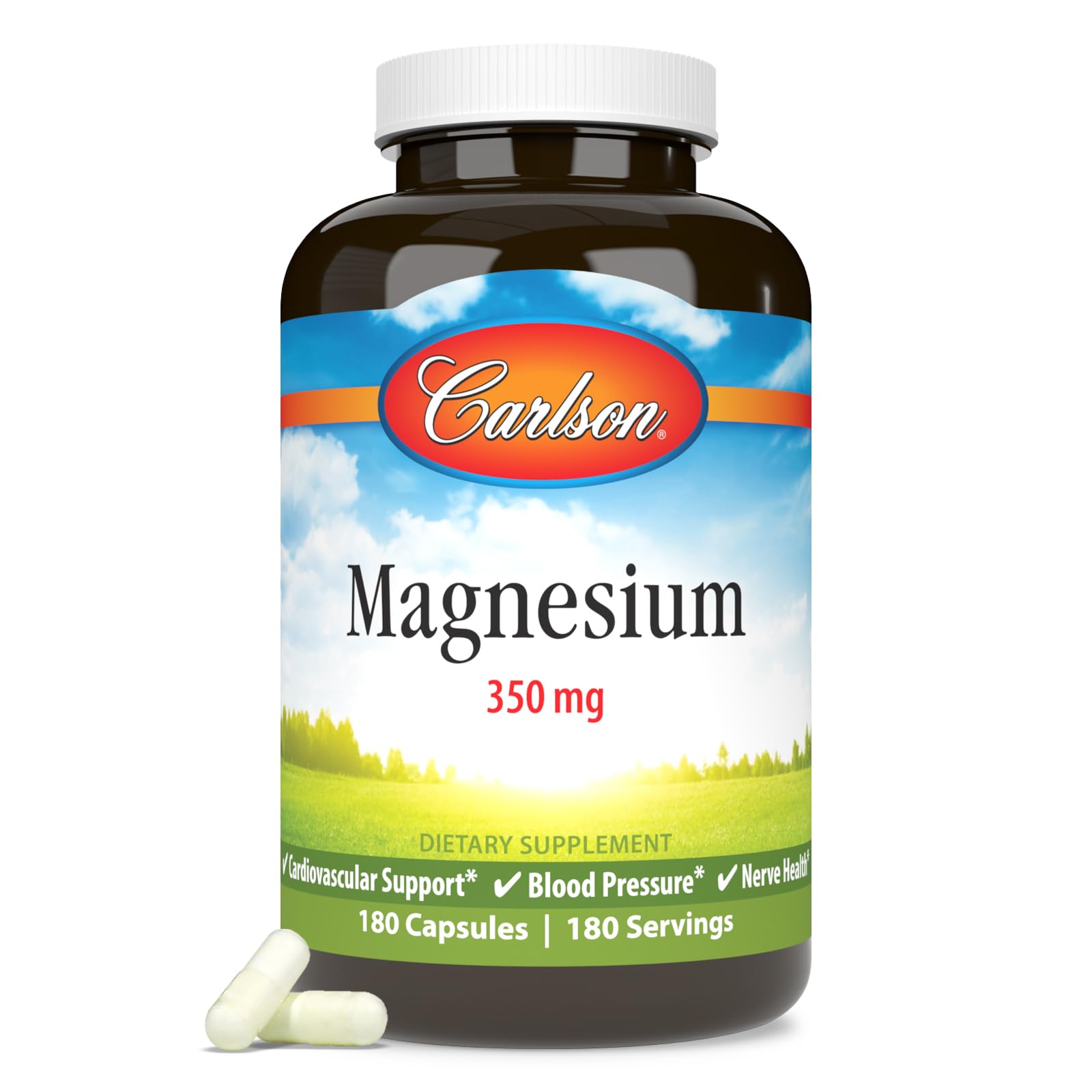 Carlson Magnesium 350 mg Capsules, 180 Capsules