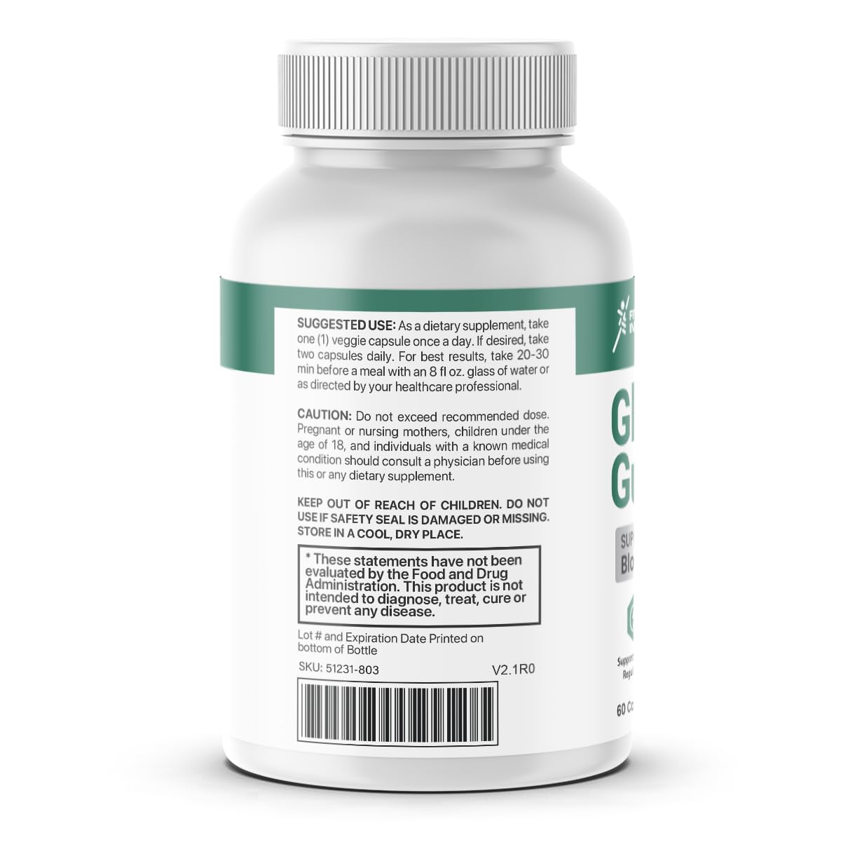 Fitness InspireWays Glucose Guardian HealthSupport Supplement Capsules 60
