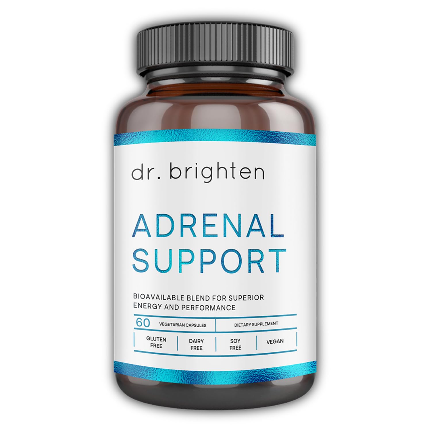 Dr. Brighten Adrenal Support Dietary Supplement with Ashwagandha to Support Healthy Energy Levels and Stress Response Capsule, 60 Count