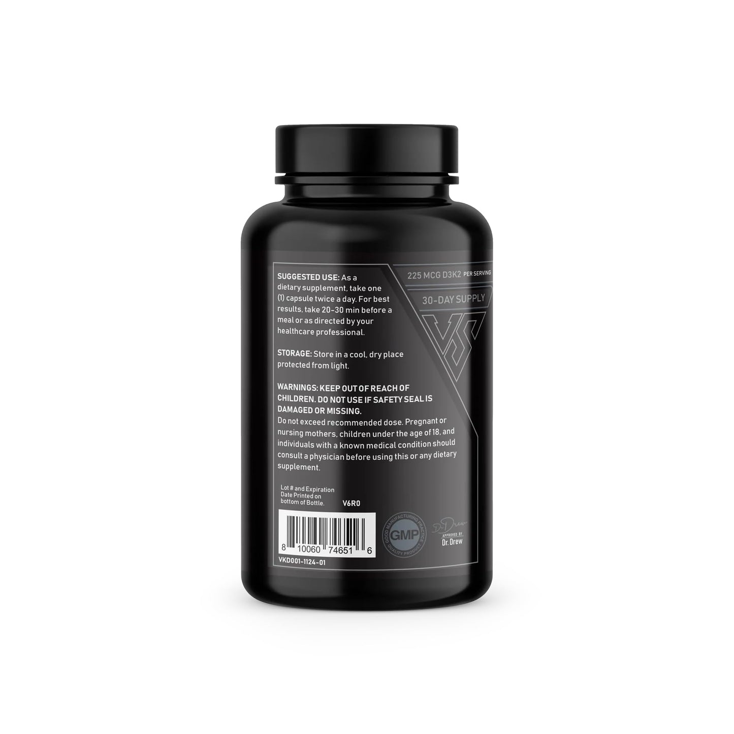 VShred MD Vitamin K2 + D3 Capsules, 60 Count
