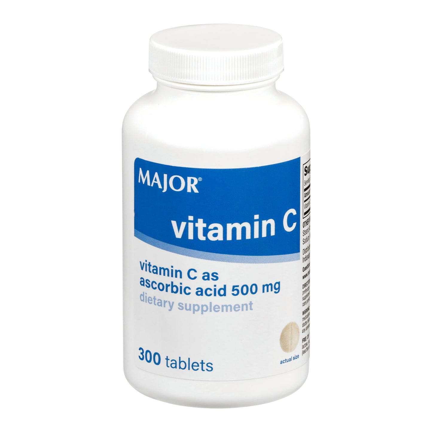 MAJOR Vitamin C-500 mg Ascorbic Acid Tablets, 300 Count
