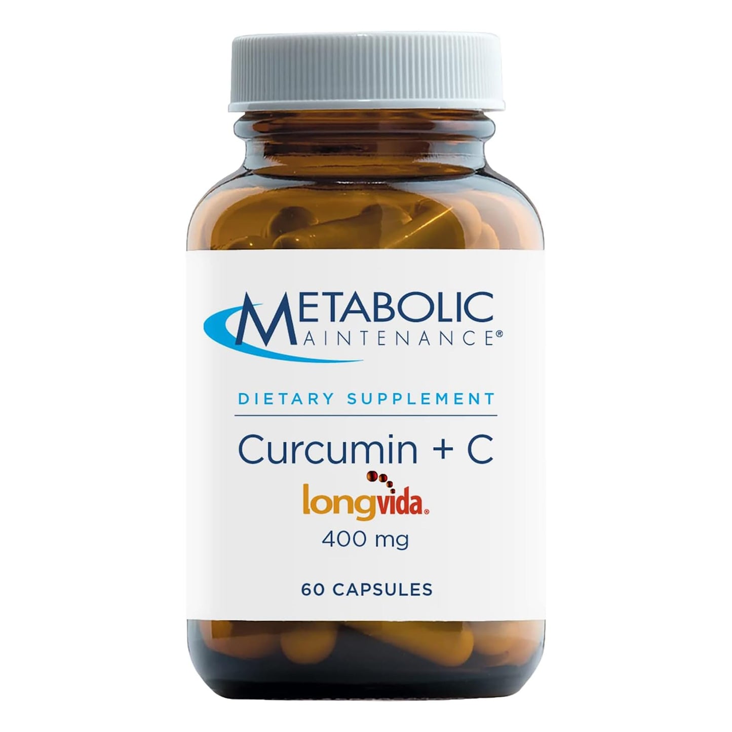 Metabolic Maintenance Curcumin + C Longvida - 400 mg High Absorption Curcumin Supplement - Turmeric Extract with Vitamin C - Antioxidant & Joint Support - Gluten-Free, 60 Capsules