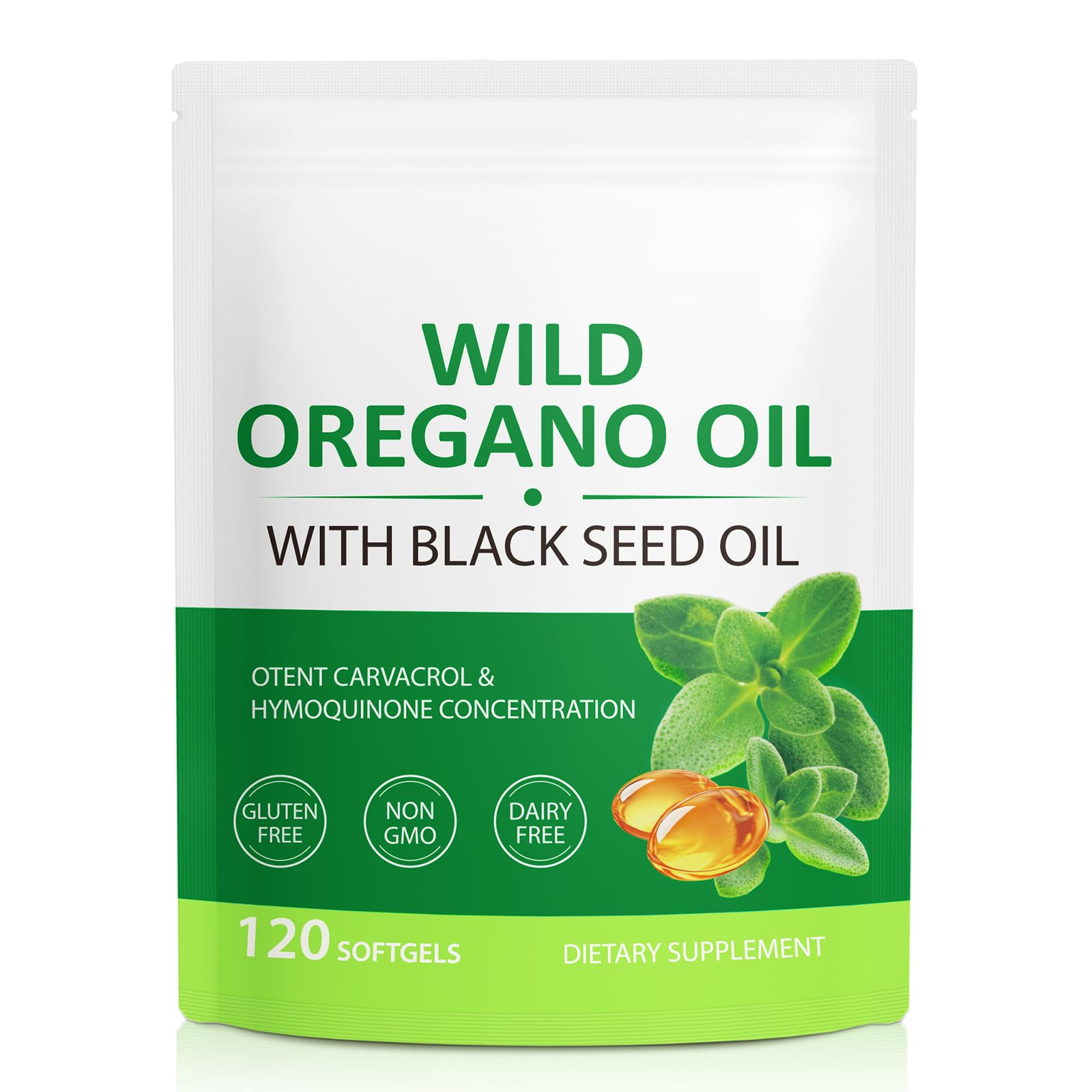 Generic Oregano Oil Capsules Organic 6000mg Per Serving, 1 Capsule