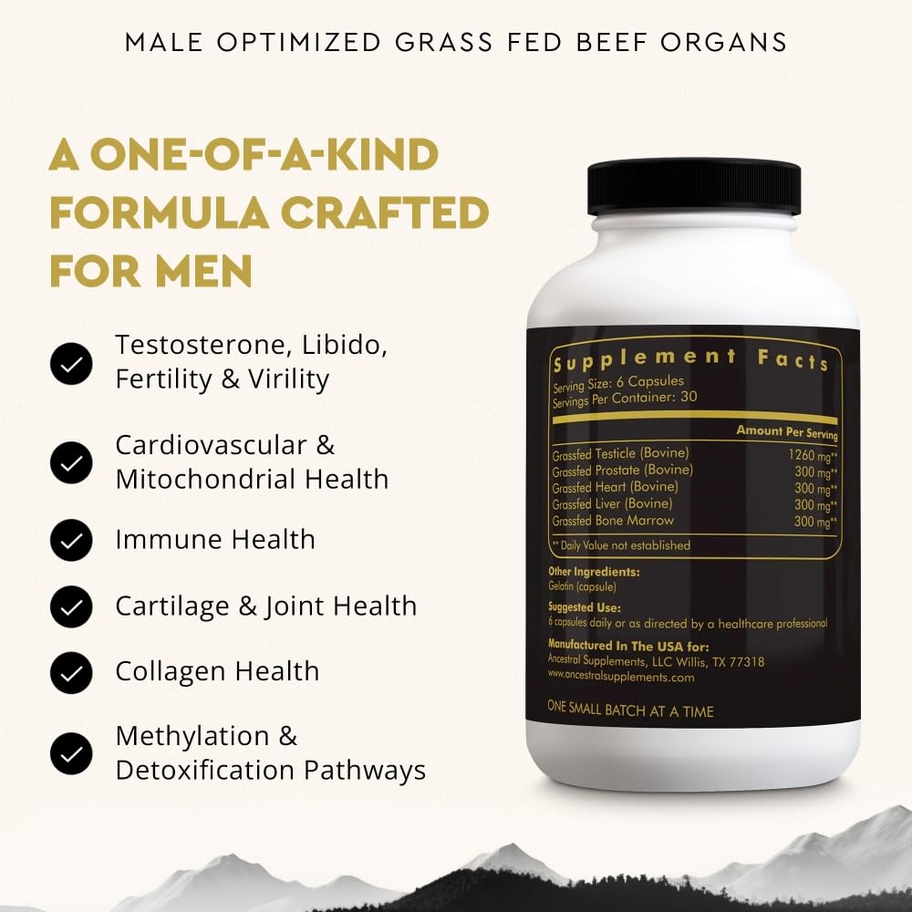Ancestral Supplements Mofo Men's Beef Organ Capsule 180 Capsules