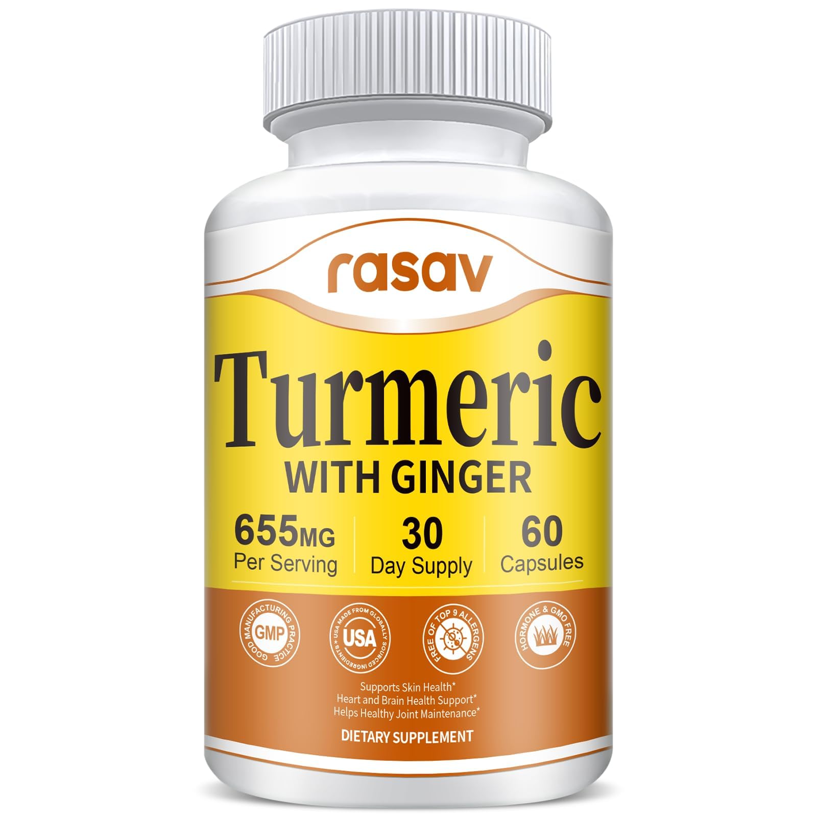 Rasav Turmeric Curcumin Supplement Capsule, 60 Capsules