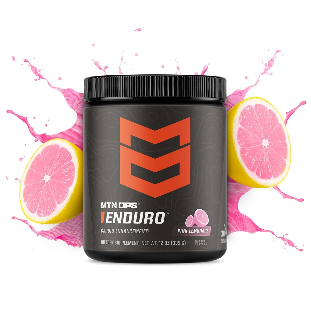 MTN OPS Enduro Nitric Oxide Pre Workout Powder, 30 Servings, Pink Lemonade