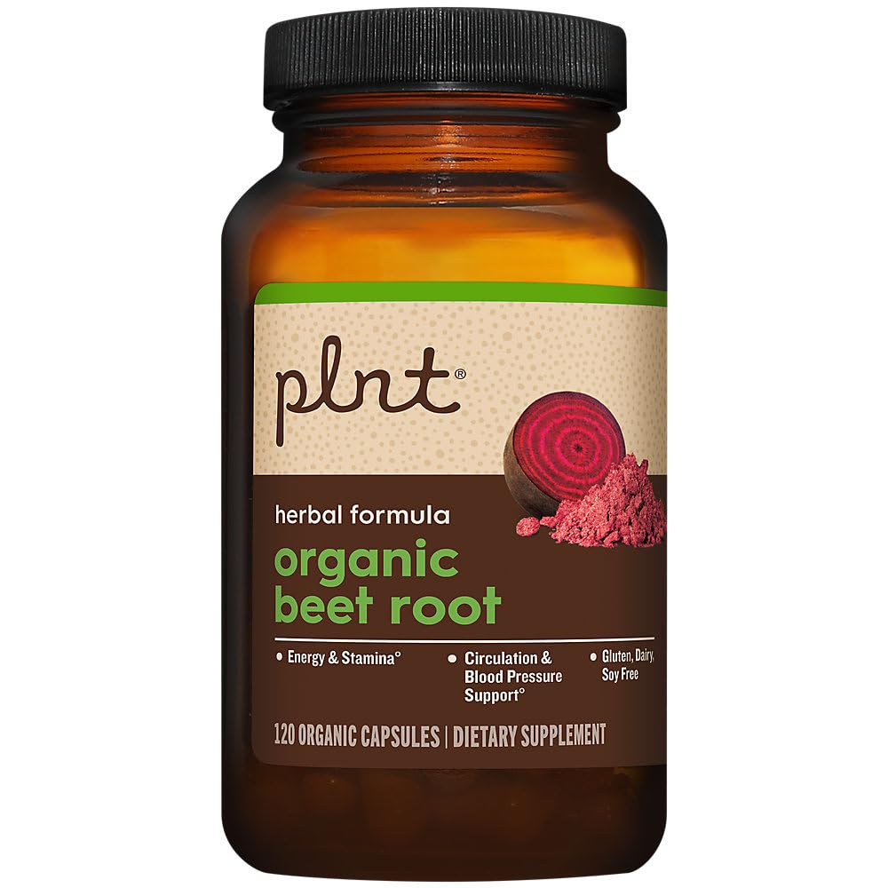 Plnt Organic Beet Root Circulation & Blood Pressure Support Capsules 120