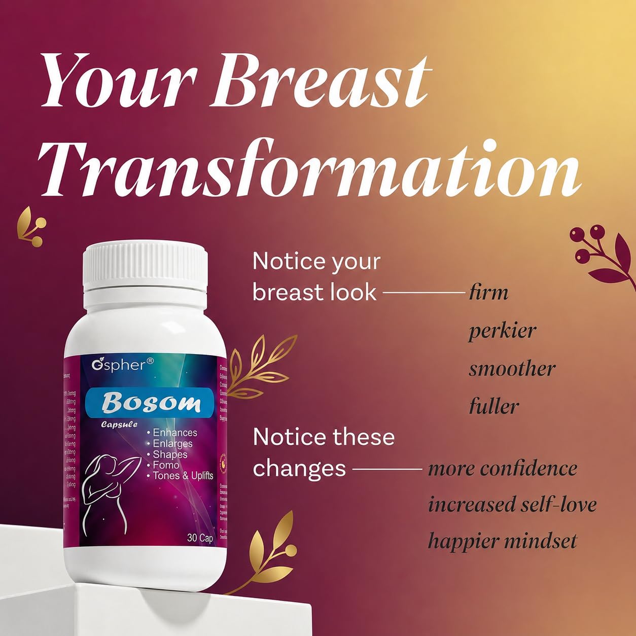 Generic Bosom Breast Enhancement Capsule, 30 Capsules