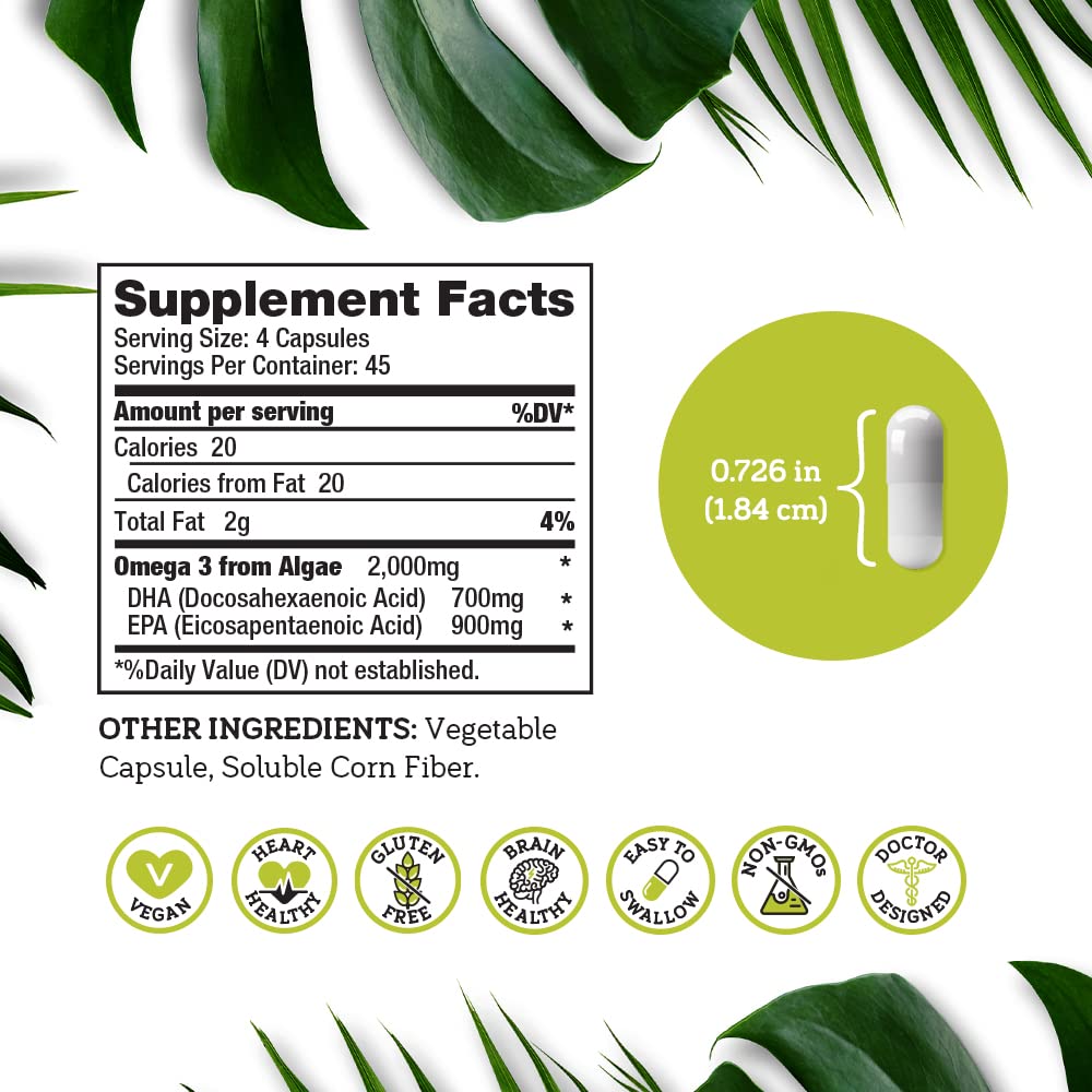 Doctors Scientific DSO Vegan Omega 3 Algae Supplement 180 Capsules