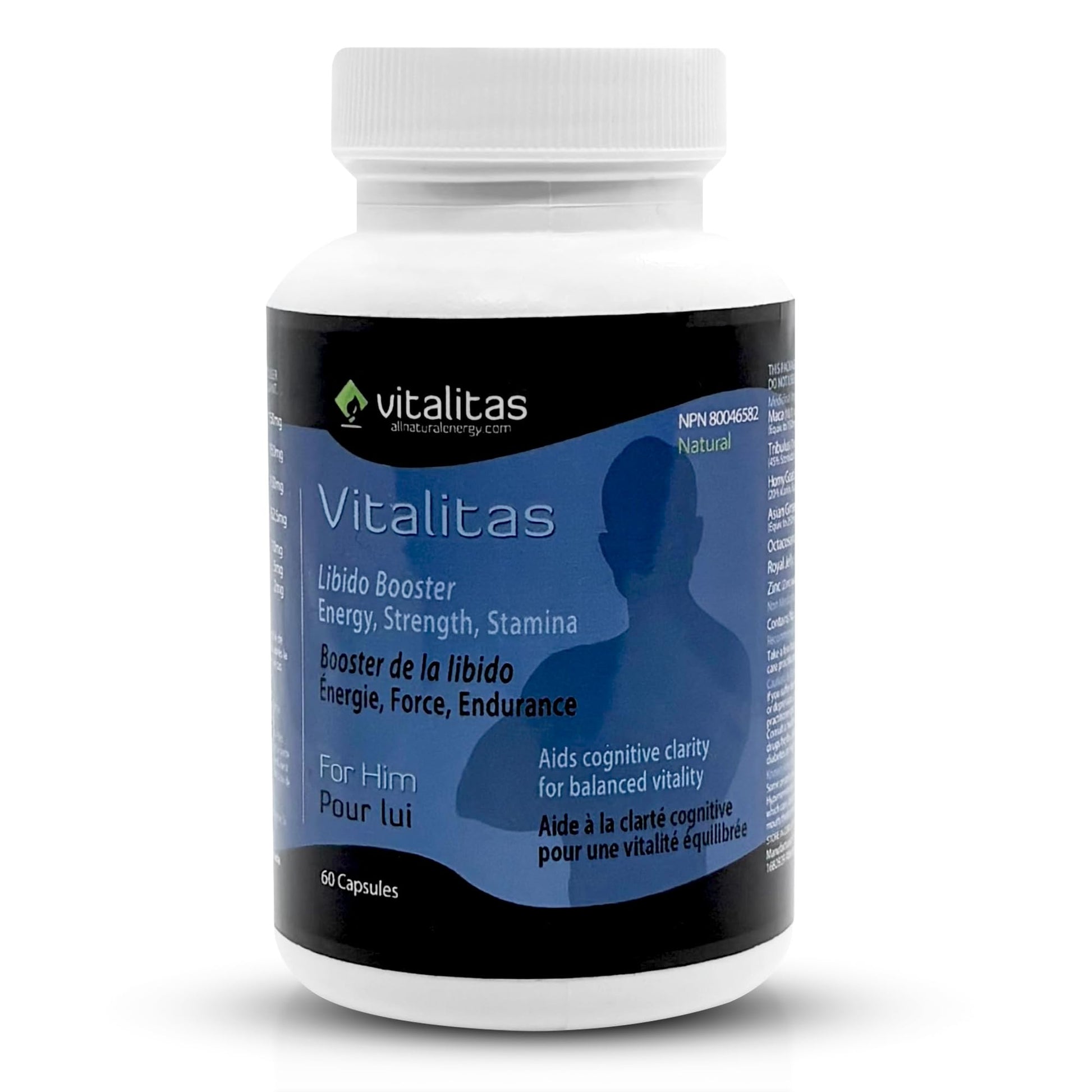 Vitalitas Testosterone Booster for Men, 60 Capsules