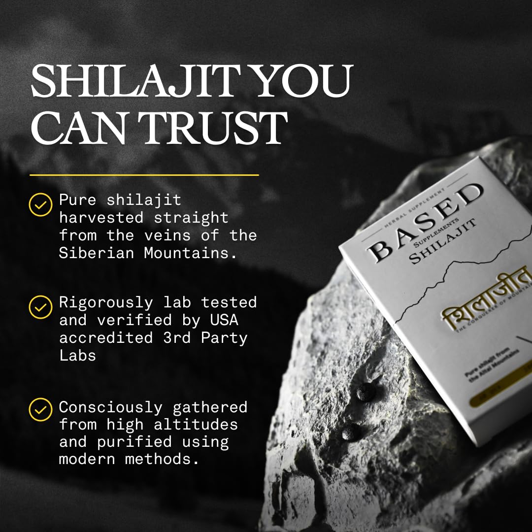 Based Supplements Shilajit Tablets, 60 Tablets