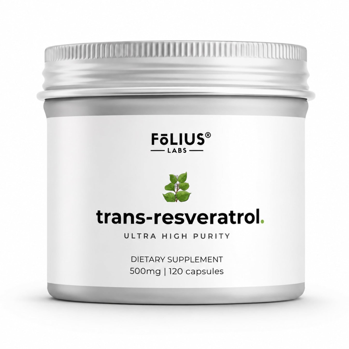FOLIUS LABS Ultra High Purity Resveratrol Capsules, 99% Trans-Resveratrol, 120 Capsules