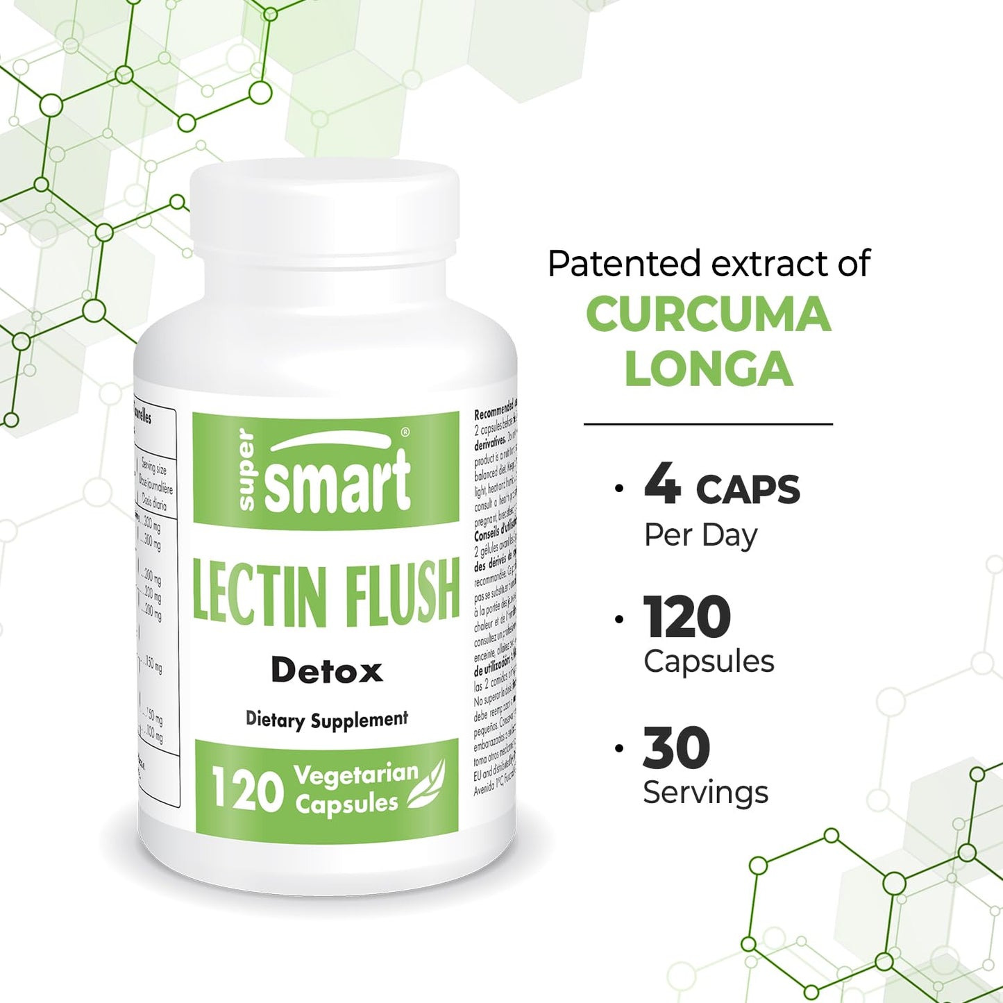 Supersmart Lectin Flush Lectin Blocker Shield Supplement, 120 Capsules