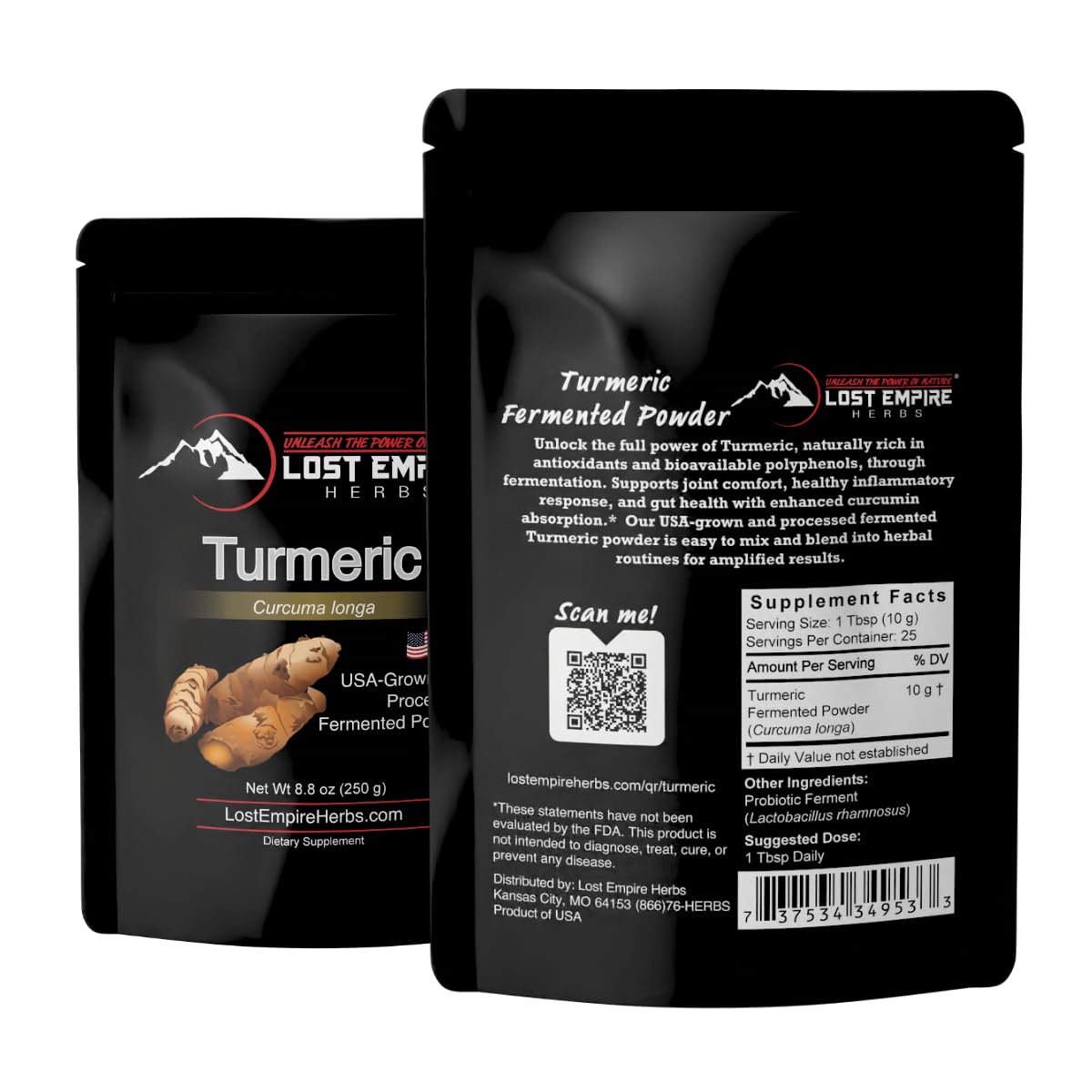 Lost Empire Herbs Fermented Turmeric Powder 8.82 oz