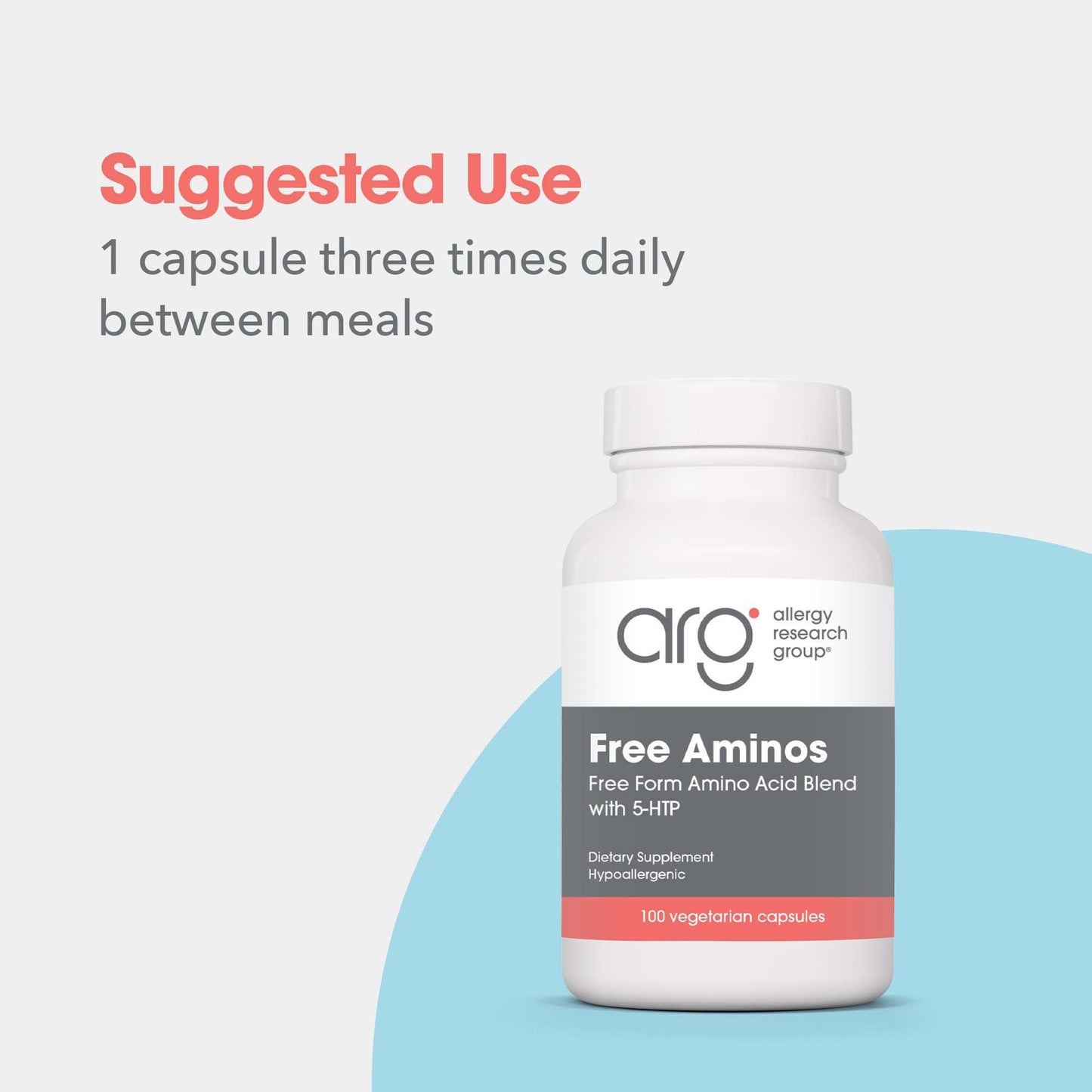 Allergy Research Group Free Aminos Supplement Lean Muscle Mass Support Capsules 100 Count