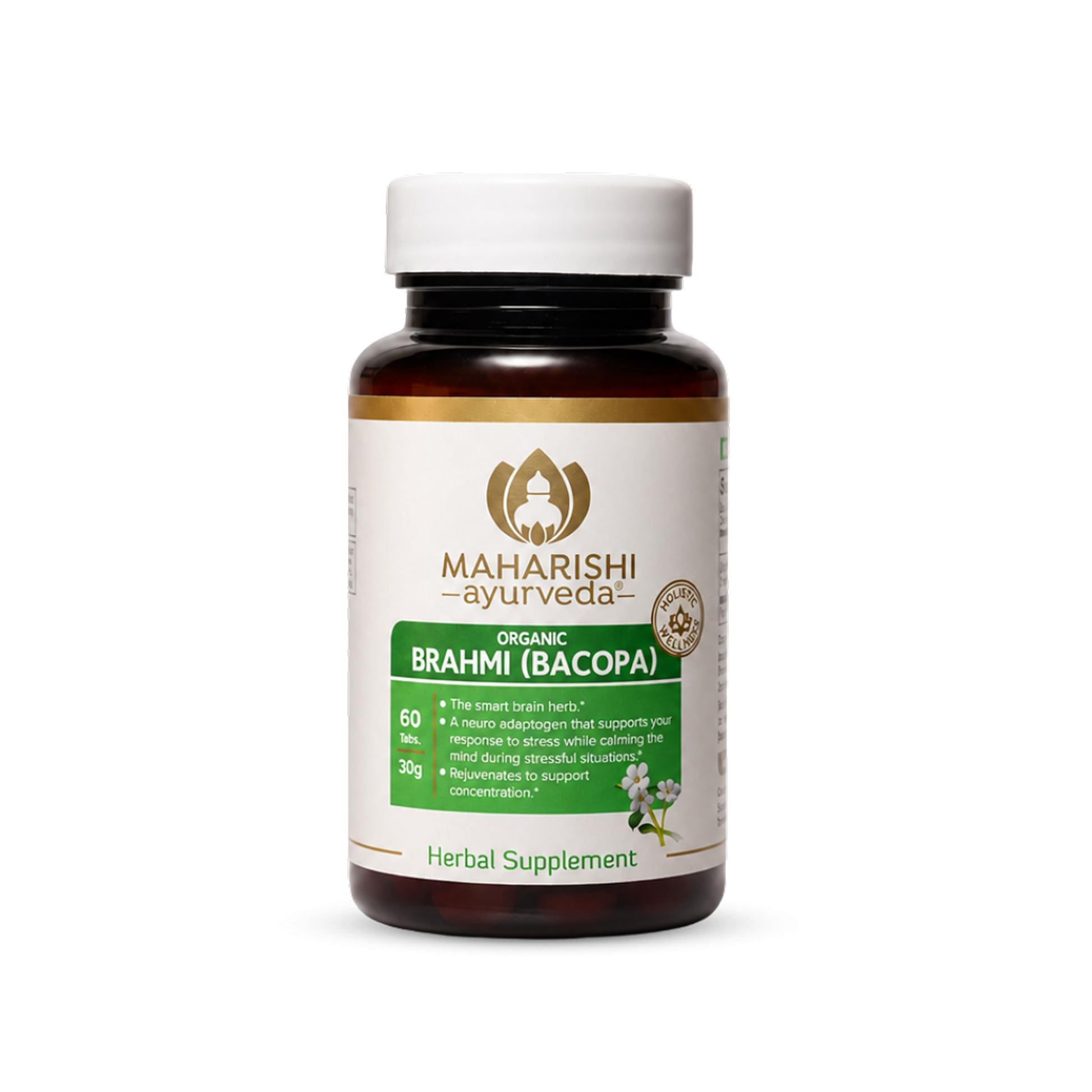 Maharishi Ayurveda Organic Brahmi (Bacopa) 500 mg, 60 Tablets