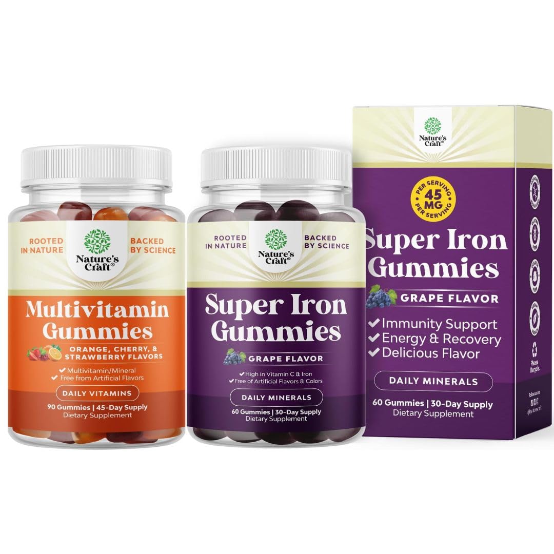 Natures Craft Multivitamin Gummies with Iron, 45mg per Serving